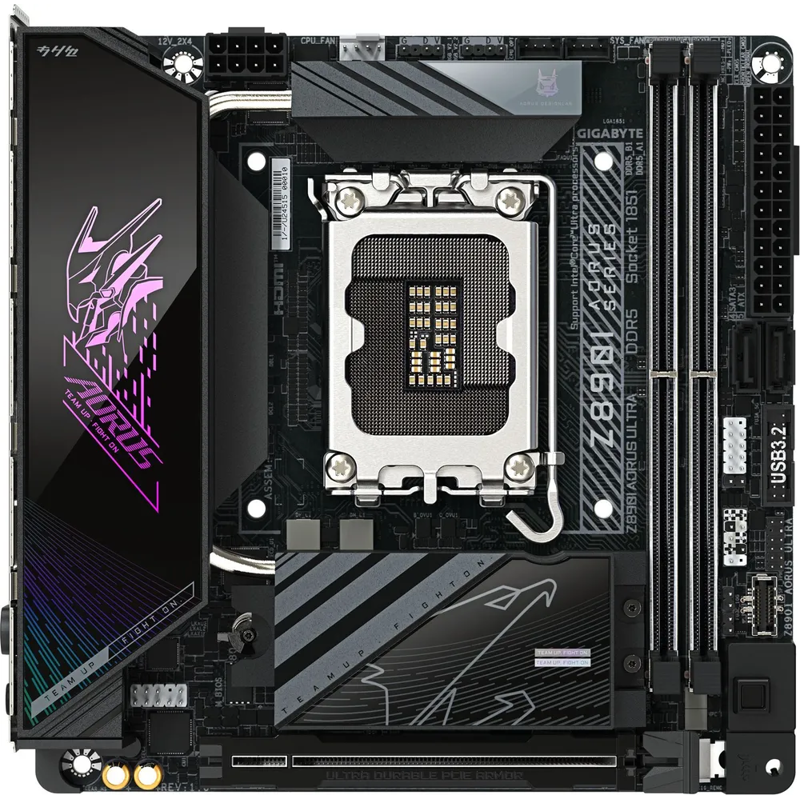 Материнская плата Gigabyte Z890I AORUS ULTRA, LGA1851, Intel Z890, Mini-ITX, DDR5, фото 3