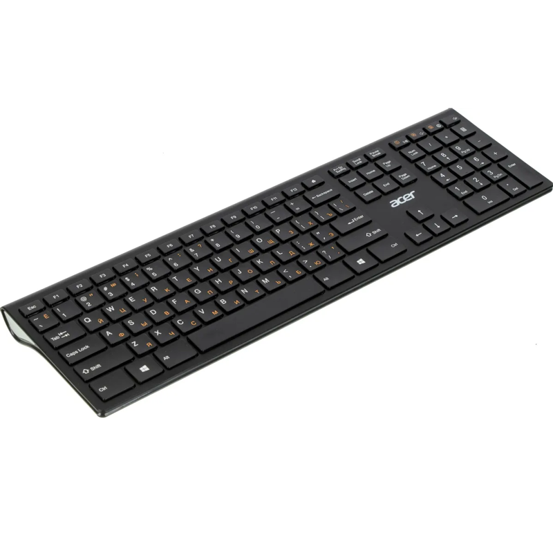 Клавиатура Acer OKR020 2.4G slim Multimedia, радиоканал, ножничные, чёрный, фото 2