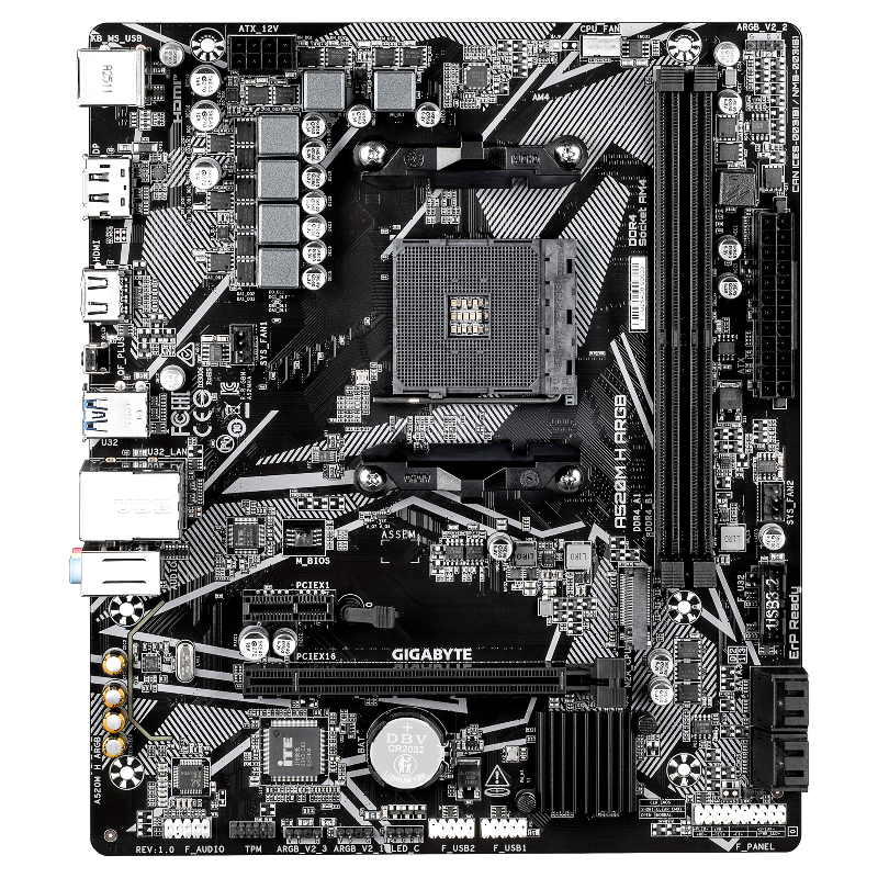 Материнская плата Gigabyte A520M H ARGB, AM4, AMD A520, Micro-ATX, DDR4, фото 3