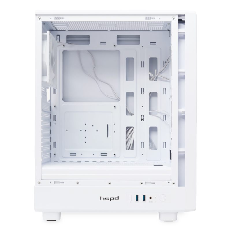 Корпус для ПК Hspd M510, Midi Tower, белый, под ATX, mATX, Mini-ITX, материал закалённое стекло, сталь, фото 32