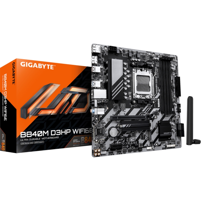 Материнская плата Gigabyte B840M D3HP WF6E, AM5, AMD B840, Micro-ATX, DDR5, фото 8