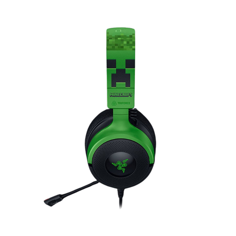 Гарнитура Razer Kraken V4 X - Minecraft, проводное подключение, USB Type-A, USB Type-C, зелёный, фото 4