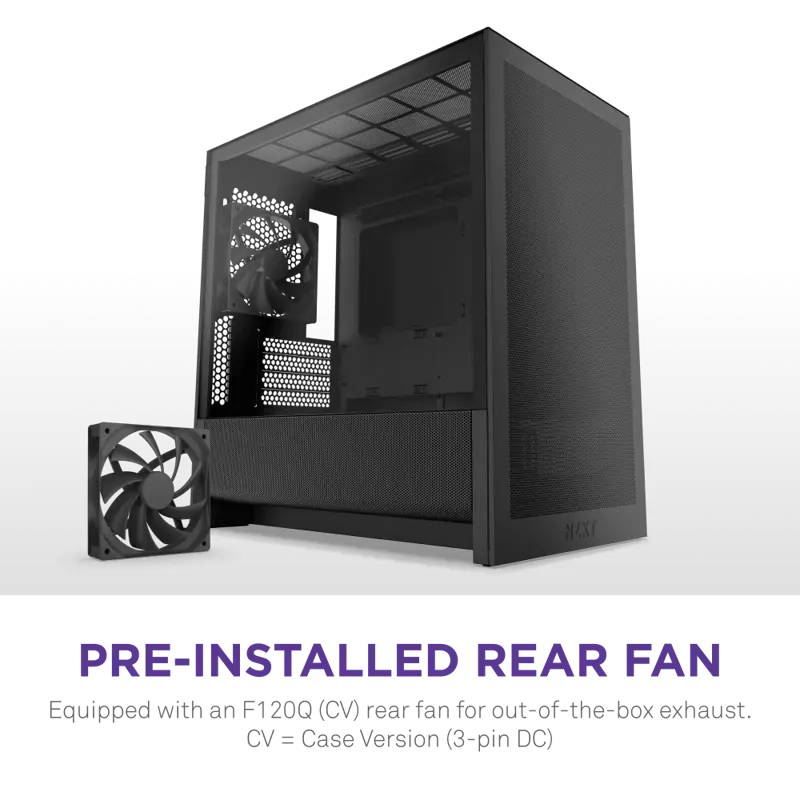 Корпус для ПК Nzxt H3 Flow, Midi Tower, чёрный, под mATX, mITX, материал закалённое стекло, сталь, фото 9