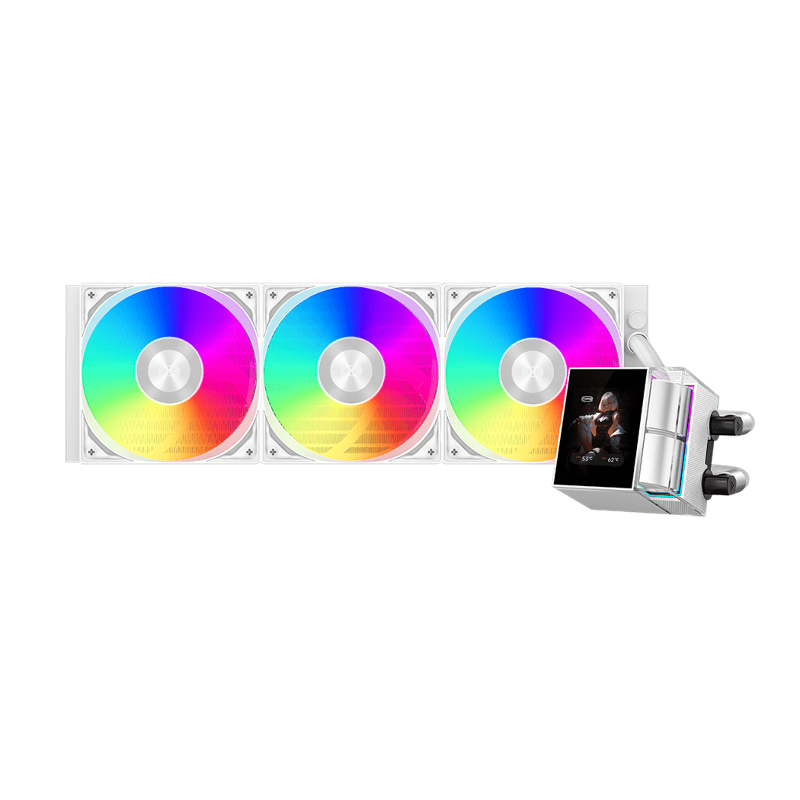 Система жидкостного охлаждения PcCooler DS360 ARGB Display WH, вентилятор 120 мм, шум 39.8 дБА, AM5, фото 2