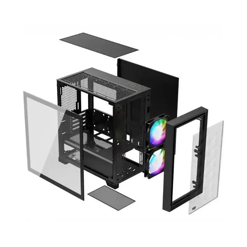 Корпус для ПК PcCooler C3D310 BK ARGB, Midi Tower, чёрный, под mATX, mITX, подсветка ARGB, фото 5