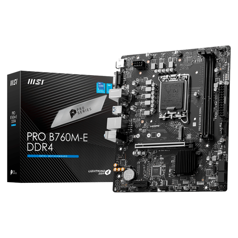 Материнская плата MSI INTEL B760 s1700, LGA1700, Micro-ATX, DDR4, PROB760M-EDDR4