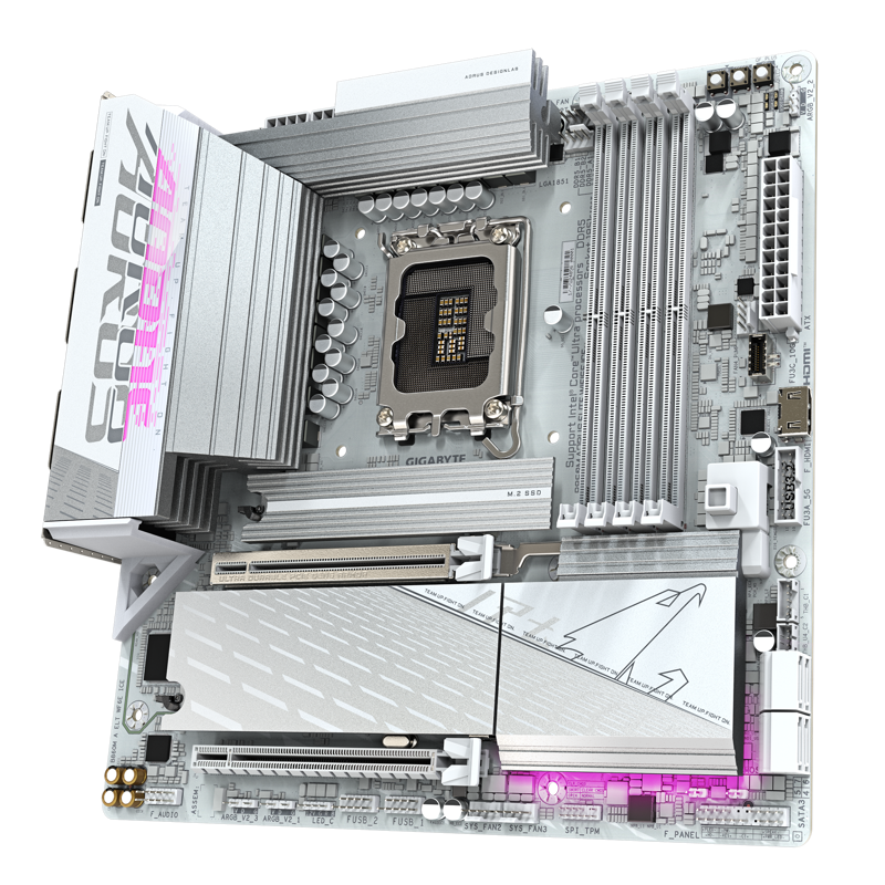 Материнская плата Gigabyte B860M A ELT WF6E ICE, LGA1851, Intel B860, Micro-ATX, DDR5, фото 3