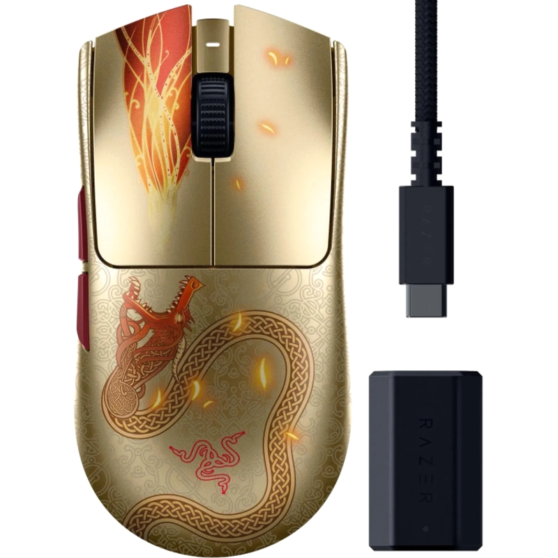 Мышь Razer Viper V3 Pro - Counter-Strike 2, USB-A, радиоканал, золотой, фото 6