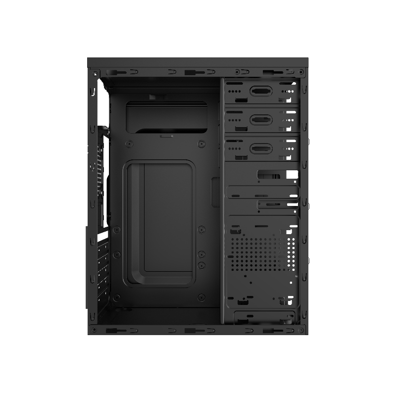 Корпус для ПК Foxline Forza ATX, Midi Tower, чёрный, под ATX, mATX, mITX, материал сталь, фото 3