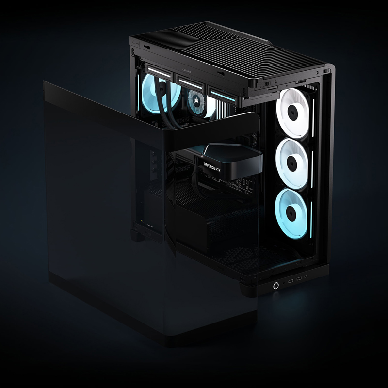 Корпус для ПК Corsair Frame 4500X LX-R RGB iCUE LINK, Midi Tower, чёрный, под ATX, E-ATX, mATX, Mini-ITX, фото 6