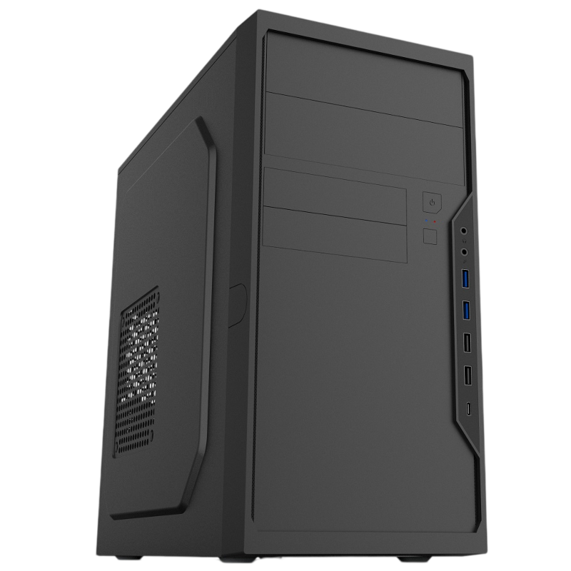 Корпус для ПК Foxline FL-733R, Mini Tower, с БП 500 Вт, чёрный, FL-733R-FZ500R-U32