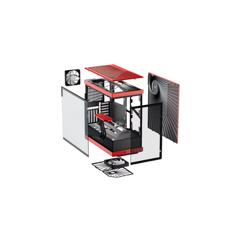 Корпус для ПК Hyte Y40, Midi Tower, красный, чёрный, под ATX, mATX, Mini-ITX, фото 7