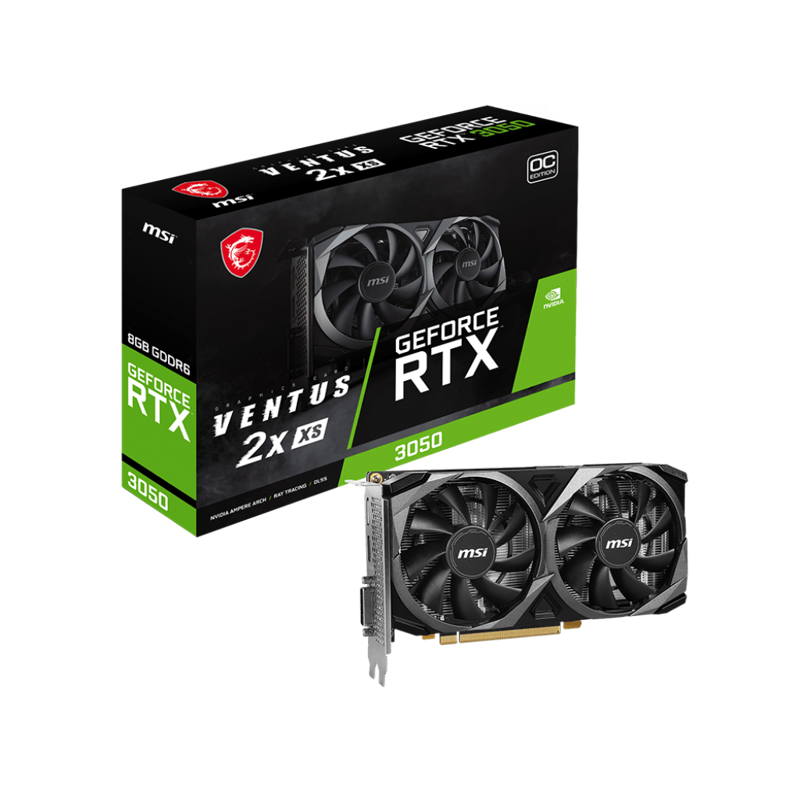 Видеокарта MSI NVIDIA GeForce RTX 3050 VENTUS 2X XS 8G OC, 8 ГБ видеопамяти, GDDR6, фото 2