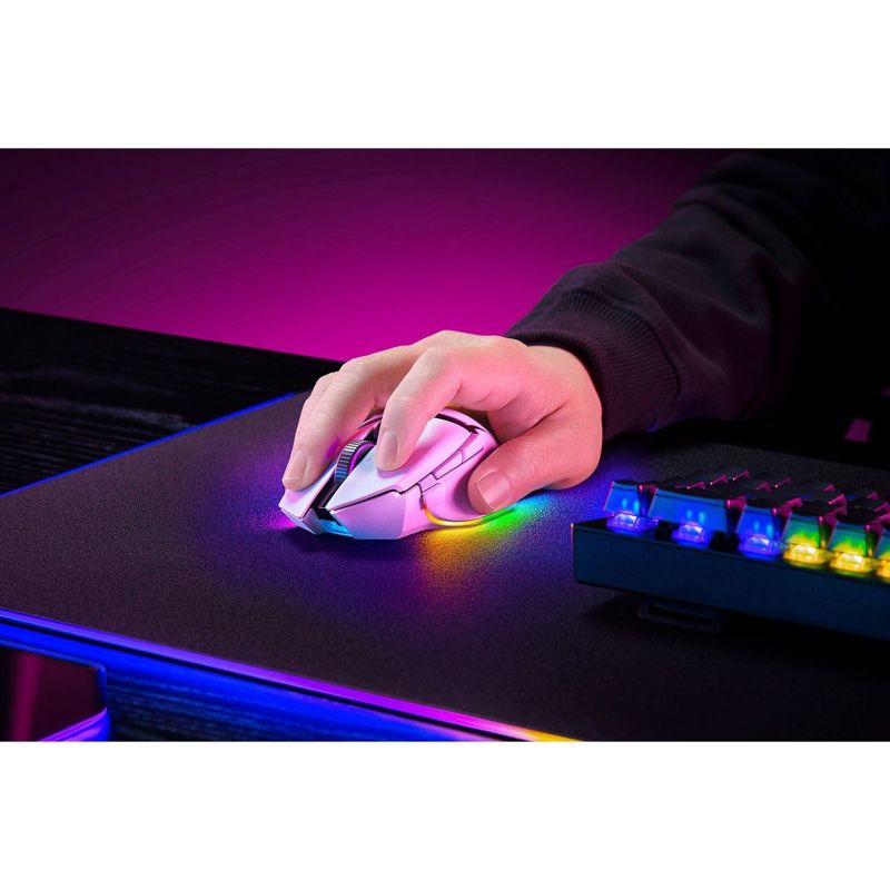 Мышь Razer Basilisk V3 Pro 35K, радиоканал, 35000 dpi, белый, подсветка, фото 11