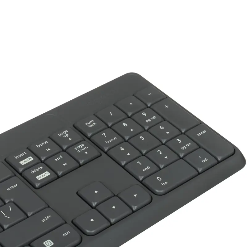 Комплект клавиатура и мышь Logitech Desktop MK235, радиоканал, серый, фото 15