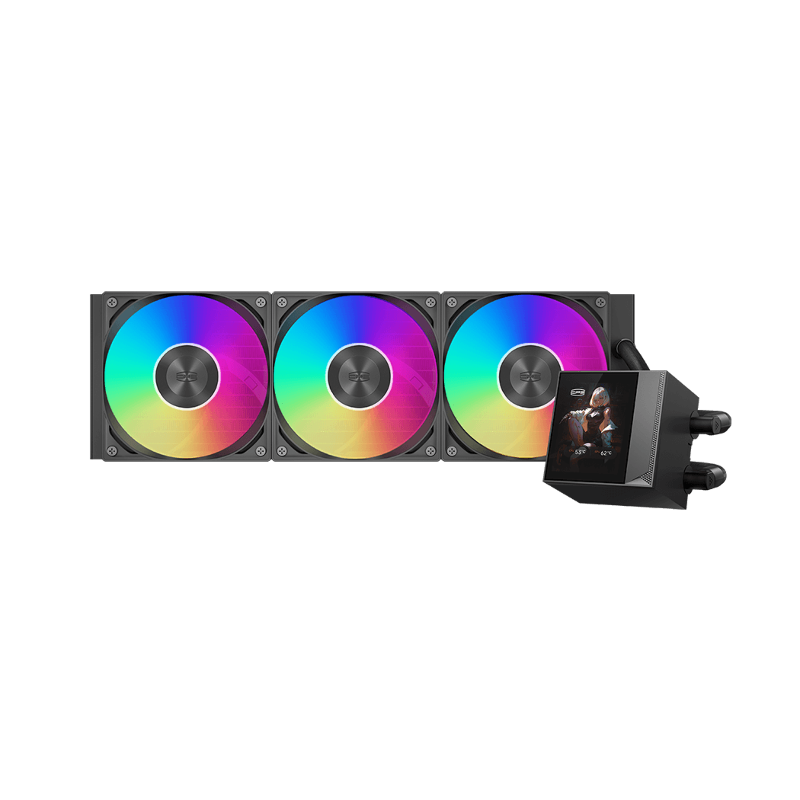 Система жидкостного охлаждения PcCooler DC360 Pro ARGB Display BK, вентилятор 120 мм, AM5, фото 2