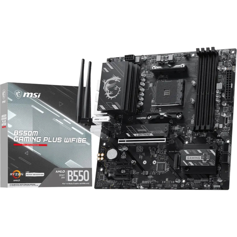 Материнская плата MSI B550M PLUS WIFI6E, AM4, AMD B550, Micro-ATX, DDR4, фото 5