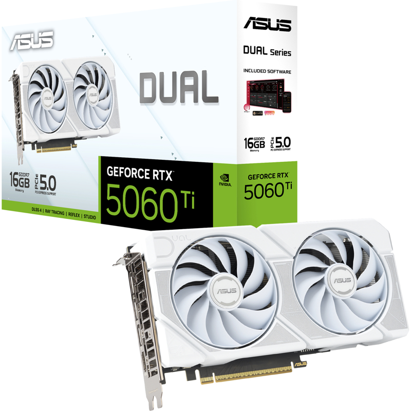 Видеокарта ASUS DUAL-RTX5060TI-O16G-WHITE 90YV0MH6-M0NA00, фото 8