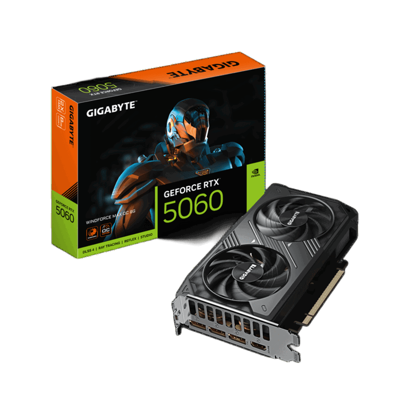 Видеокарта Gigabyte GV-N5060WF2MAX OC-8GD, NVIDIA GeForce RTX 5060, 8 ГБ видеопамяти, GDDR7