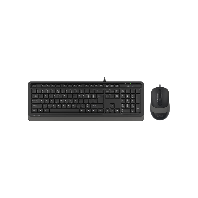 Комплект клавиатура и мышь A4Tech + Fstyler F1010, проводное подключение, USB-A, серый