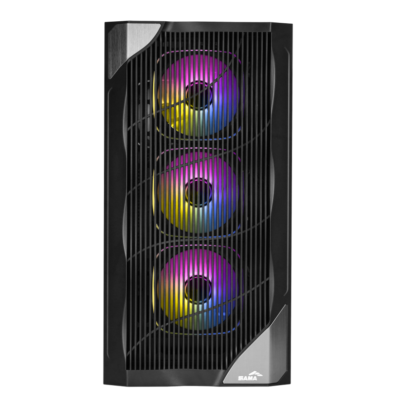 Корпус для ПК Sama V42, Midi Tower, чёрный, под ATX, mATX, mITX, материал закалённое стекло, сталь, фото 3