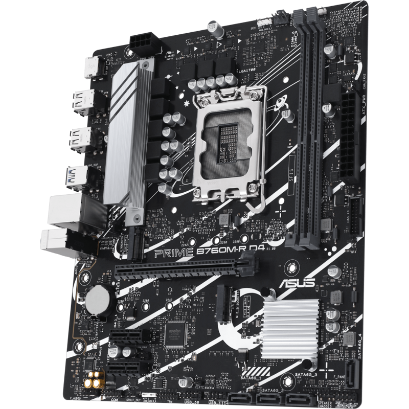 Материнская плата ASUS PRIME B760M-R D4, LGA1700, Intel B760, Micro-ATX, DDR4, фото 3