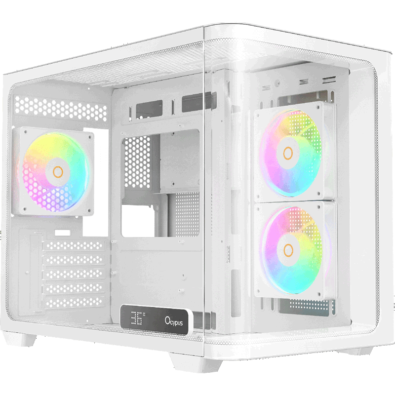 Корпус для ПК Ocypus Iota C50 Curve WH ARGB, Mini Tower, белый, под mATX, mITX, подсветка ARGB