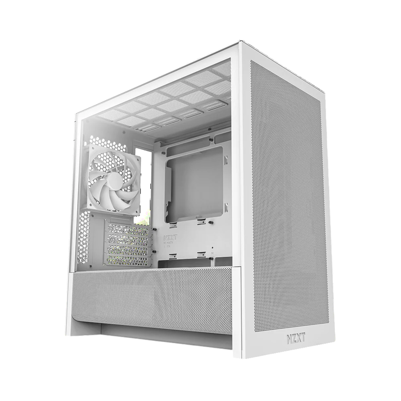 Корпус для ПК Nzxt H3 Flow, Midi Tower, белый, под mATX, mITX, материал закалённое стекло, сталь