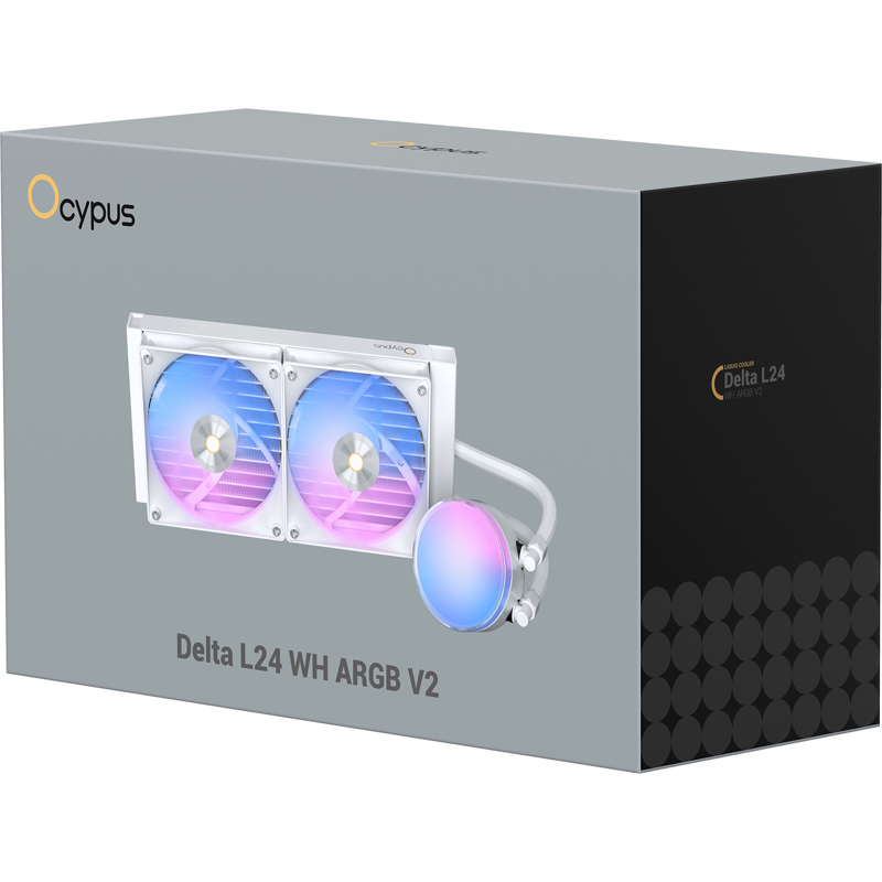 Система жидкостного охлаждения Ocypus Delta L24 WH ARGB V2, вентилятор 120 мм, шум 29 дБА, фото 8