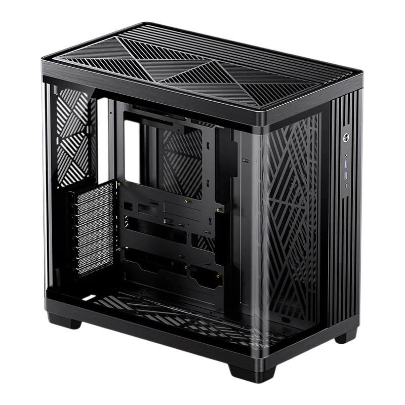 Корпус для ПК Jonsbo TK-4, Midi Tower, чёрный, под ATX, mATX, mITX, материал закалённое стекло, сталь, фото 6