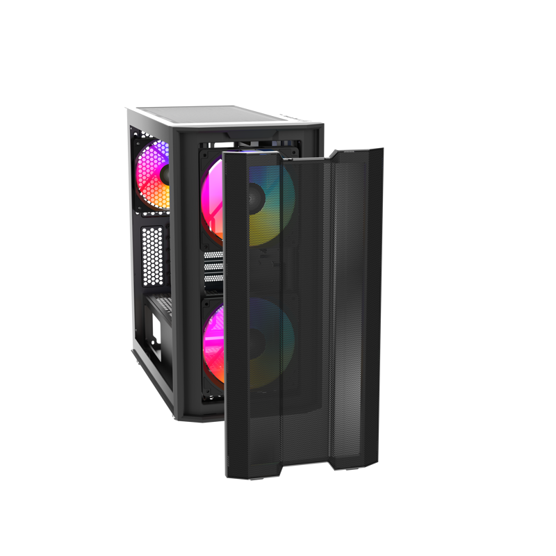 Корпус для ПК Sama S30, Midi Tower, чёрный, под mATX, mITX, материал закалённое стекло, сталь, фото 2