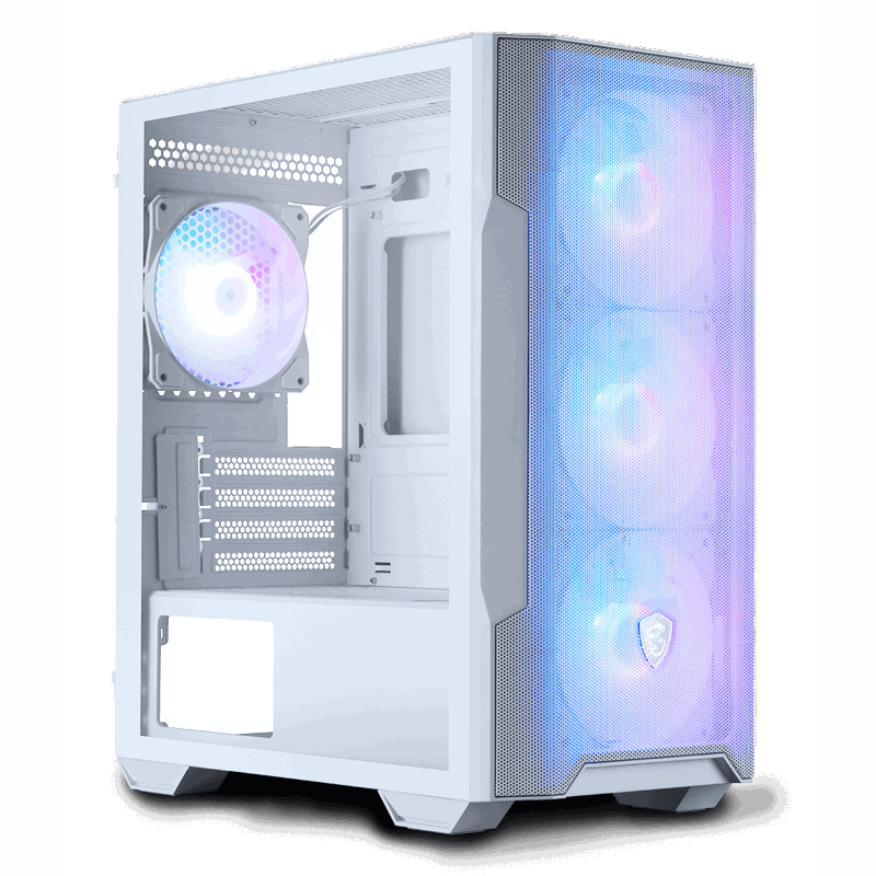 Корпус для ПК MSI MAG FORGE M100R, Mini Tower, белый, под mATX, Mini-ITX, подсветка ARGB, фото 4