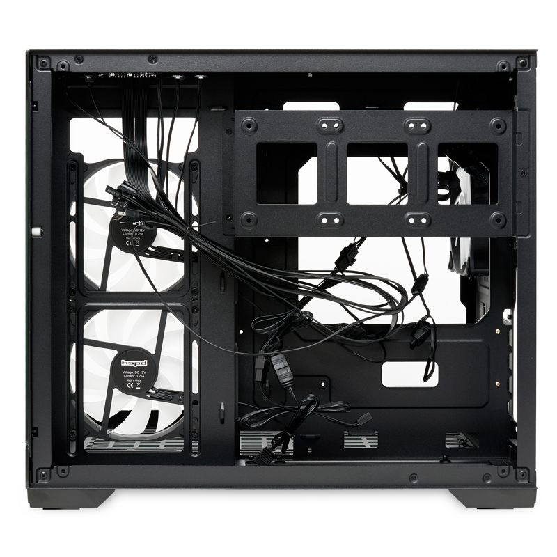 Корпус для ПК Hspd F330, Mini Tower, чёрный, под mATX, Mini-ITX, материал закалённое стекло, сталь, фото 6