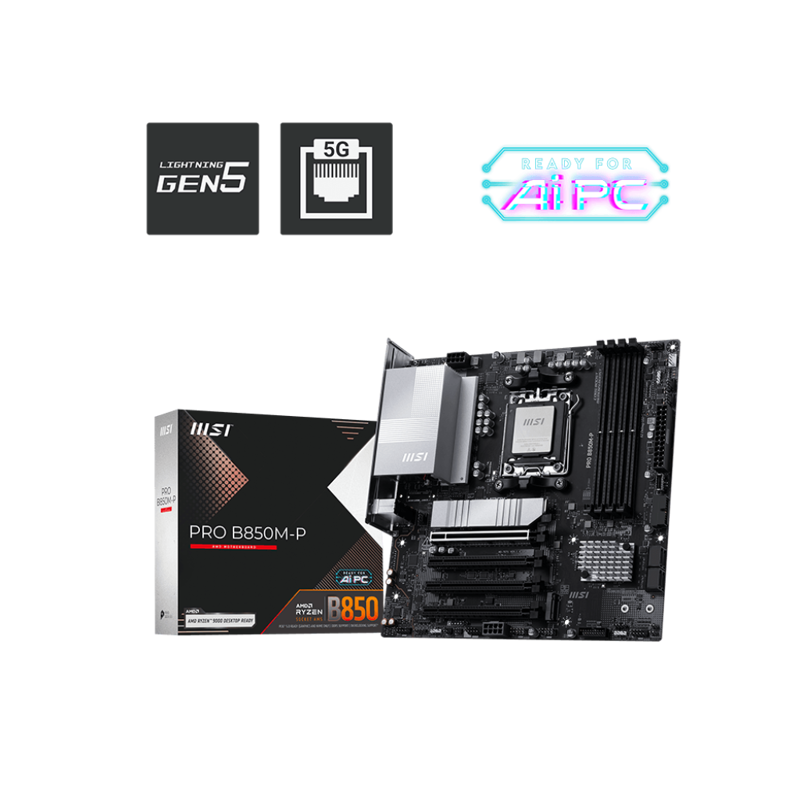 Материнская плата MSI PRO B850M-P, AM5, AMD B850, mATX, DDR5, UDIMM, фото 16