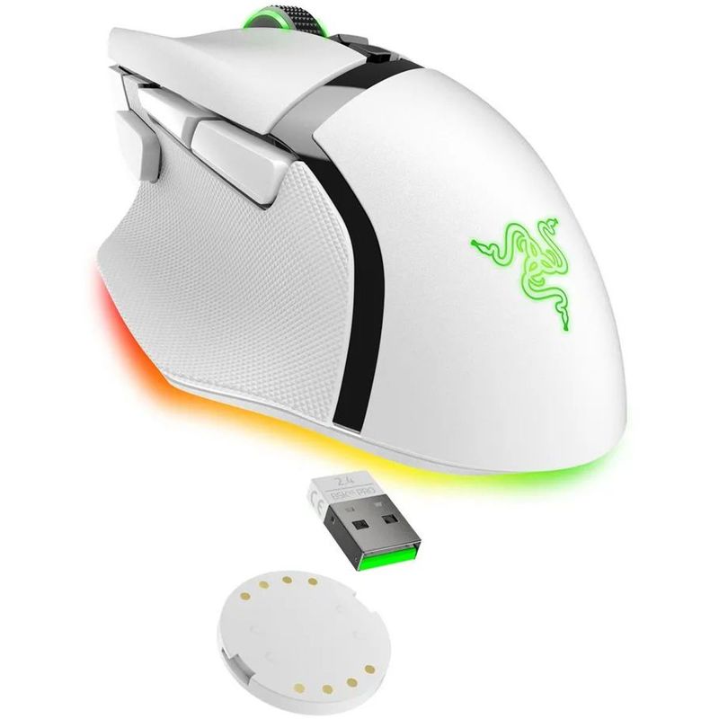 Мышь Razer Basilisk V3 Pro 35K, радиоканал, 35000 dpi, белый, подсветка, фото 6