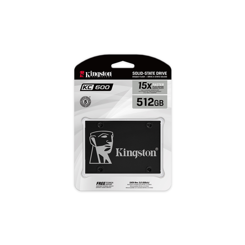 Твердотельный накопитель Kingston SSD KC600, 512 ГБ, 3D TLC, чтение 550 МБ/с, 300 ТБ, фото 15
