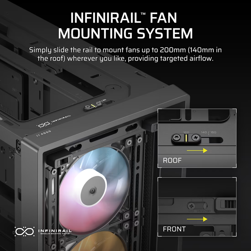 Корпус для ПК Corsair Frame 4000D RS ARGB, Midi Tower, чёрный, под ATX, E-ATX, mATX, Mini-ITX, фото 16