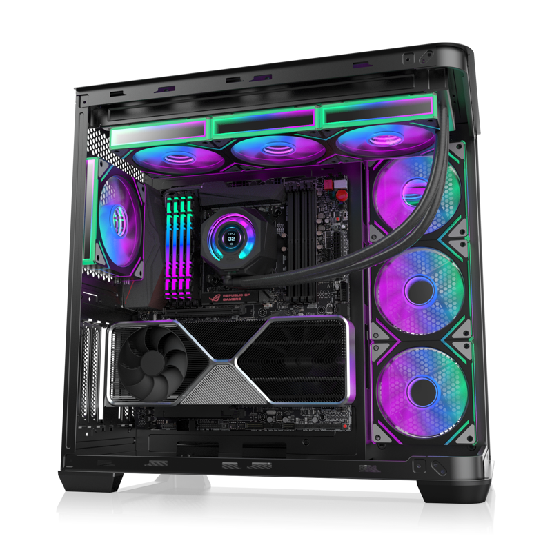 Корпус для ПК Raijintek ATREUS BT7, Midi Tower, чёрный, под ATX, E-ATX, mATX, Mini-ITX, подсветка ARGB, фото 4