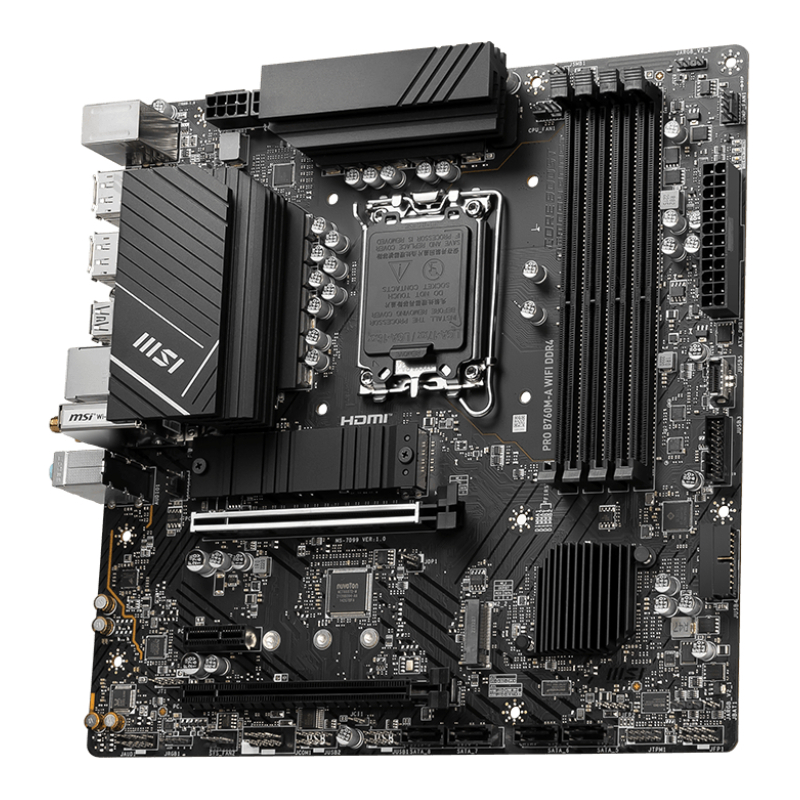 Материнская плата MSI INTEL B760 s1700, LGA1700, mATX, DDR4, DIMM, 128 ГБ ОЗУ, фото 2