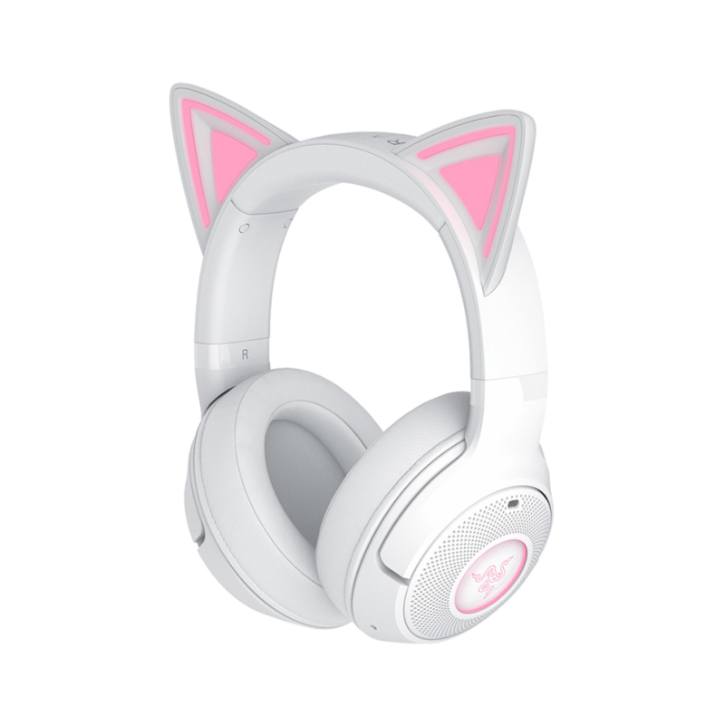 Гарнитура Razer Kraken Kitty V2 BT, Bluetooth 5.2, полноразмерные, белый, микрофон встроенный
