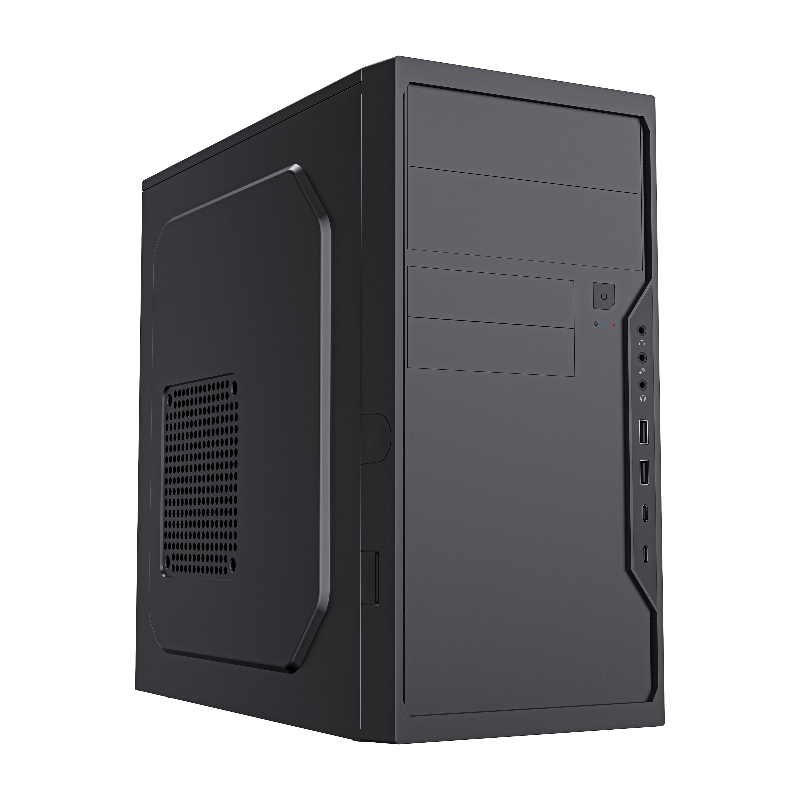 Корпус для ПК Foxline FL-733R, Mini Tower, с БП 500 Вт, чёрный, FL-733R-FZ500R-U2C2