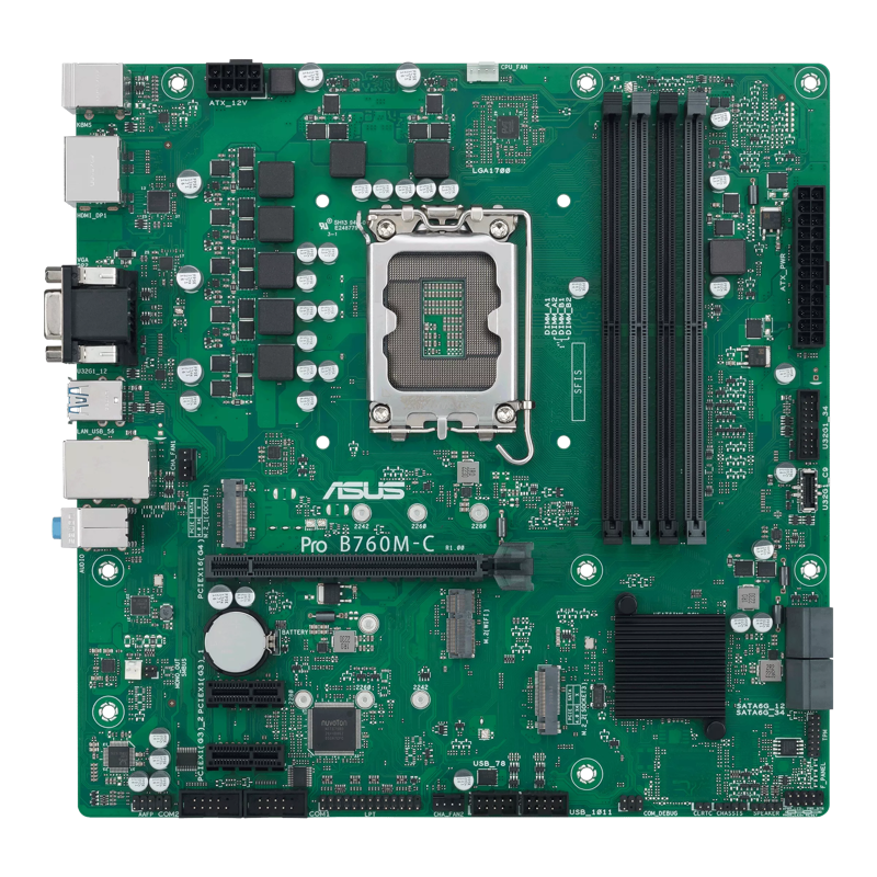 Материнская плата ASUS PRO B760M-C-CSM, LGA1700, Intel B760, mATX, DDR5, фото 2
