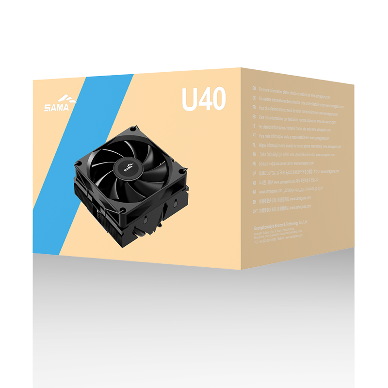 Кулер для процессора Sama U40, AM4, AM5, LGA115X, LGA1200, LGA1700, LGA1851, до 130 Вт, шум 34 дБА, фото 8
