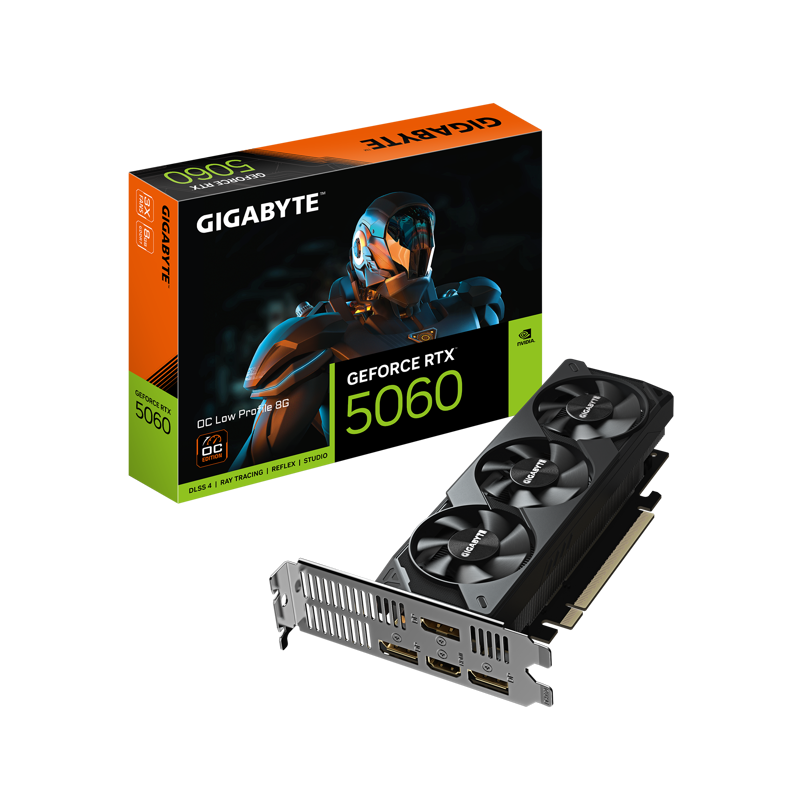 Видеокарта Gigabyte GV-N5060OC-8GL, NVIDIA GeForce RTX 5060, 8 ГБ видеопамяти, GDDR7, PCI Express 5.0