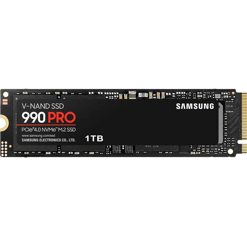 Твердотельный накопитель Samsung SSD 990 PRO, 1 ТБ, TLC, чтение 7450 МБ/с, 600 ТБ, MZ-V9P1T0CW