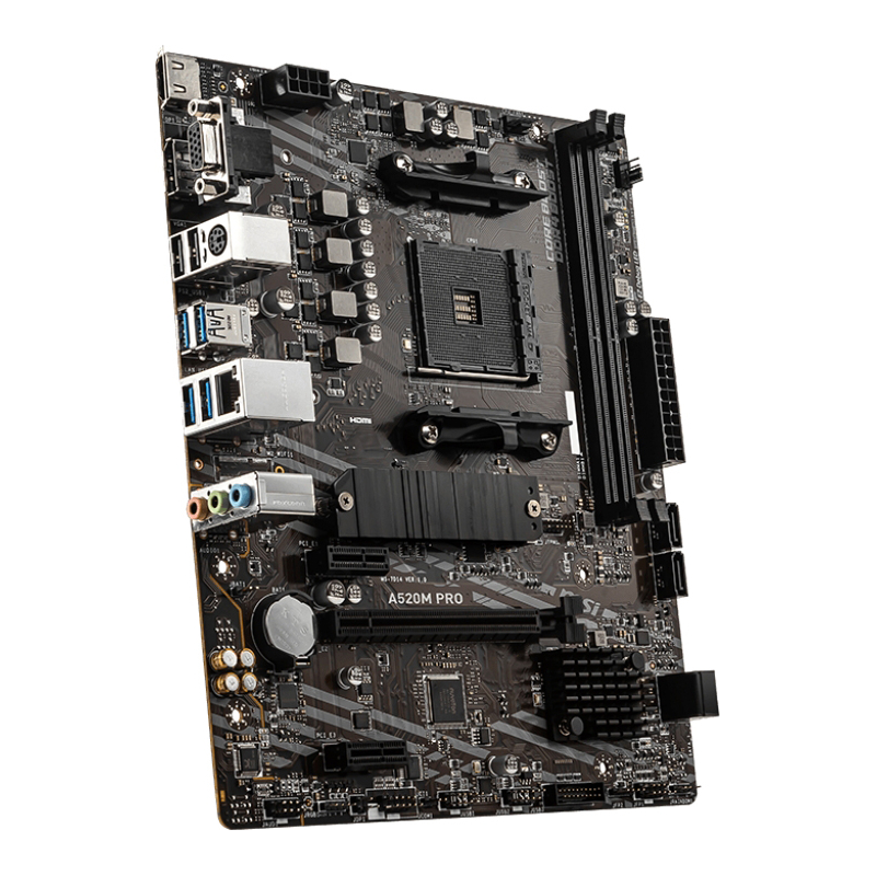 Материнская плата MSI AMD A520 sAM4, AM4, mATX, DDR4, DIMM, 64 ГБ ОЗУ, A520MPRO, фото 15