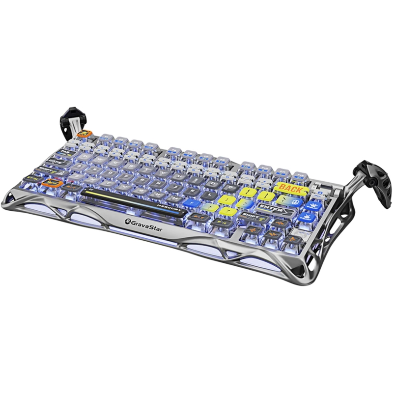 Клавиатура Gravastar Mercury K1 Pro GRY, USB-C, Bluetooth, радиоканал, механические, серый, подсветка, фото 7