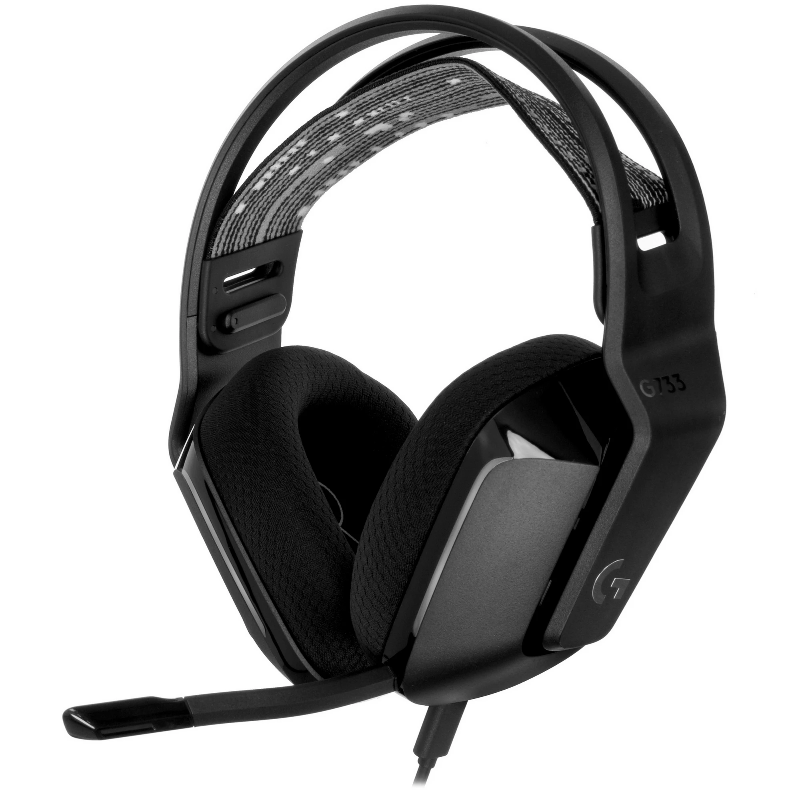Гарнитура Logitech G733 LIGHTSPEED RGB, радиоканал, USB Type-A, накладные, чёрный, микрофон съёмный, фото 11