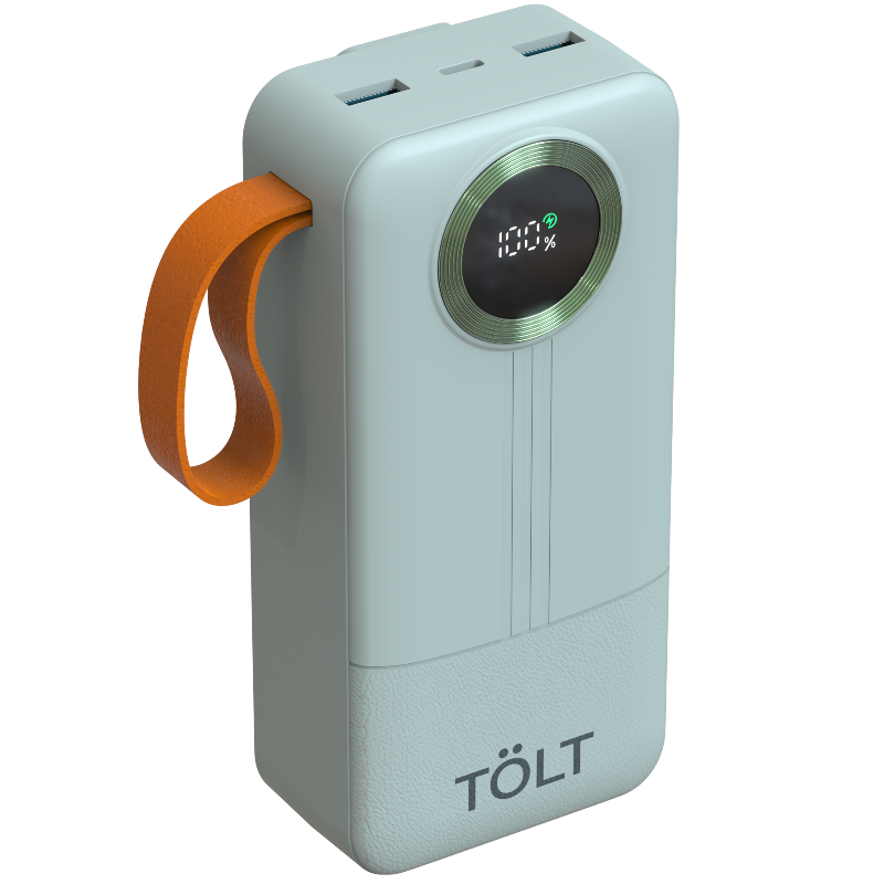 Портативный аккумулятор TOLT Lit KP328 Green, USB Type-C, зелёный