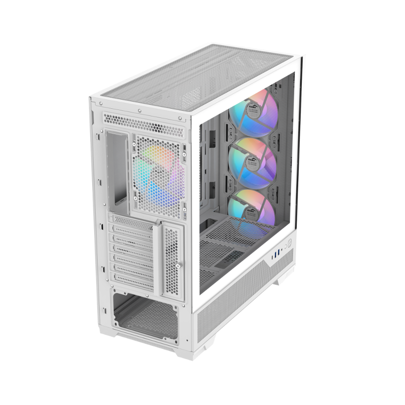 Корпус для ПК Sama S41, Midi Tower, белый, под ATX, mATX, Mini-ITX, подсветка ARGB, фото 5